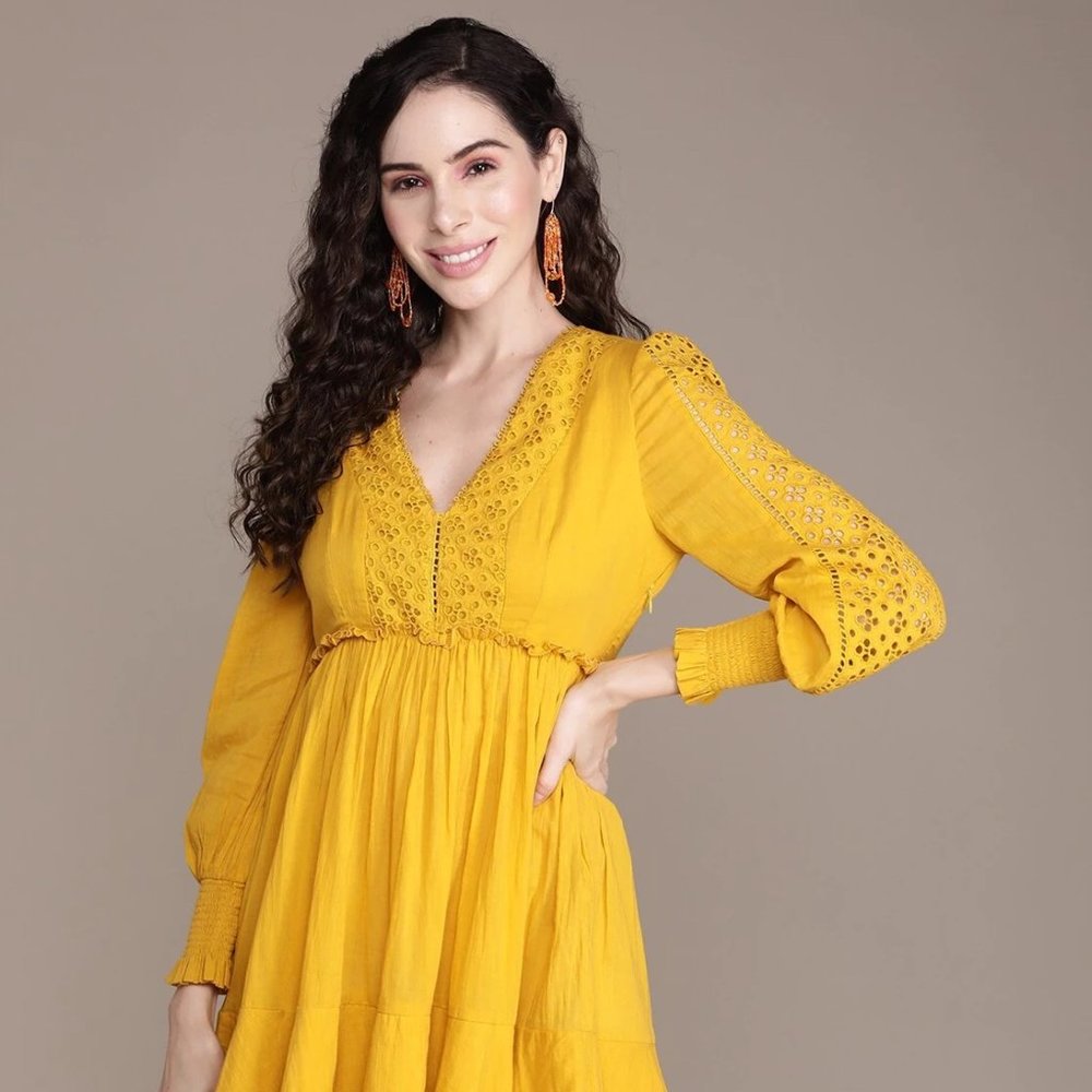 NWT Yellow Cotton Voile Dress (Like Sea New York, Zimmermann)